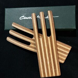 Bamboo salad serving forks.